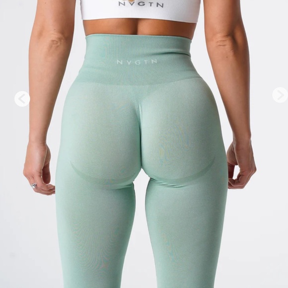 Mint Green High-Waisted Leggings - Picture 2 of 12